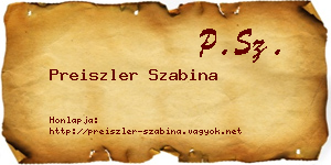 Preiszler Szabina névjegykártya
